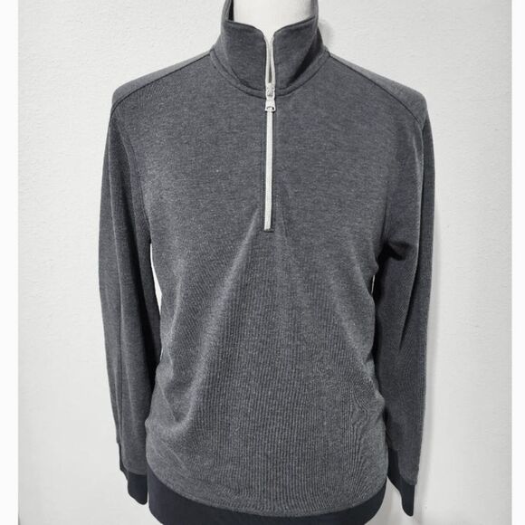 Banana Republic with Polartec Half-Zip Thermal Pullover Pewter Sz L - Picture 1 of 9